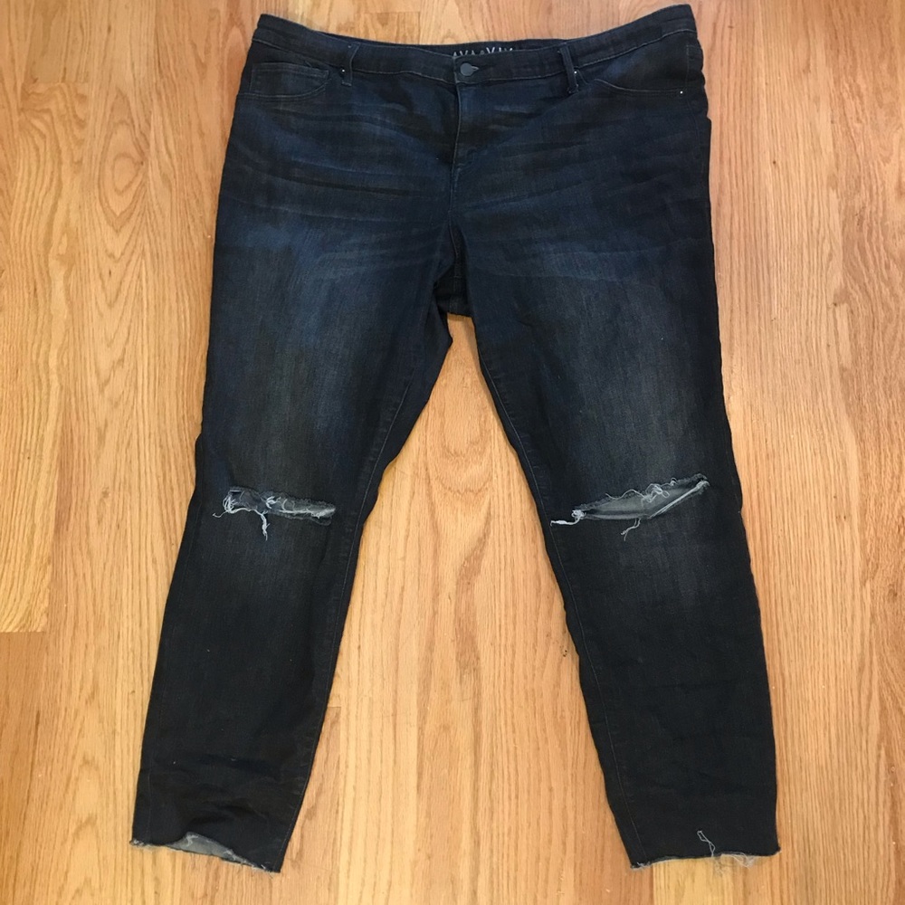 Ava & Viv Distressed Black Jean Jeggings
